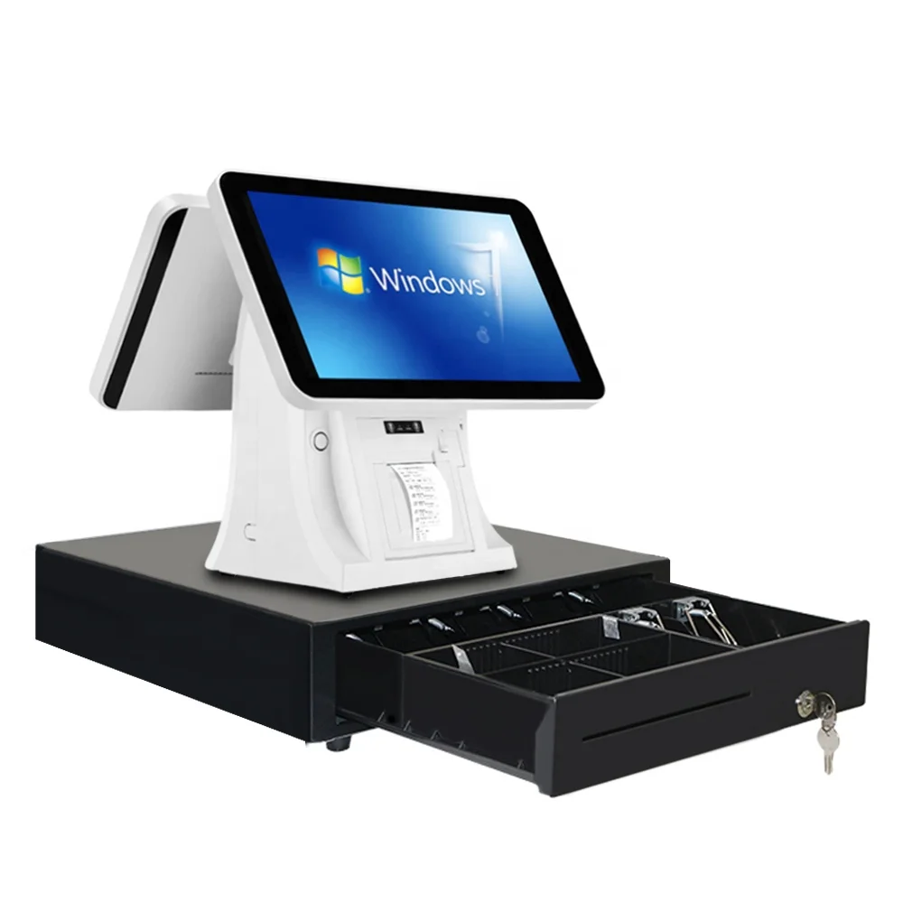 15 inch pos system windows dual screen pos systems all in one pos system window 10 touch screen