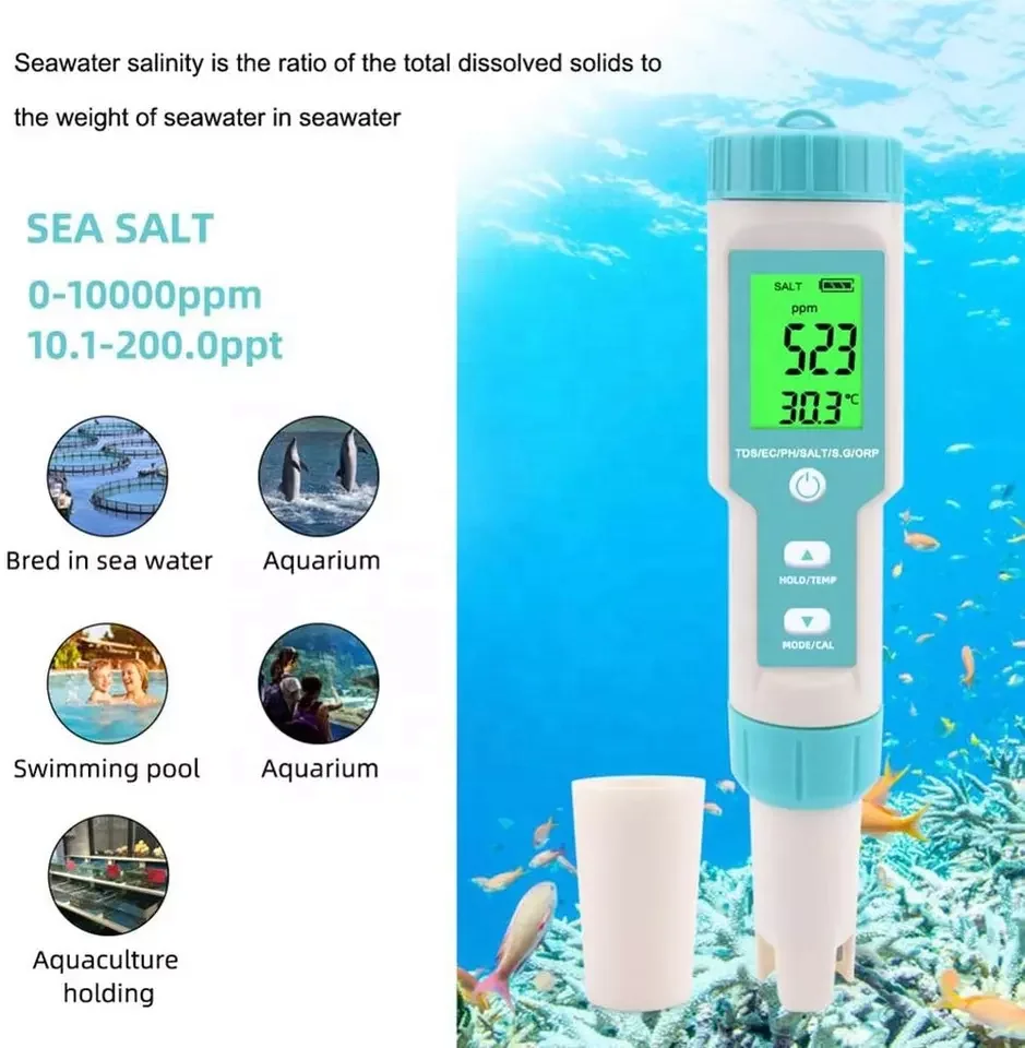 High quality digital water quality pH tester 7 in 1PH tester