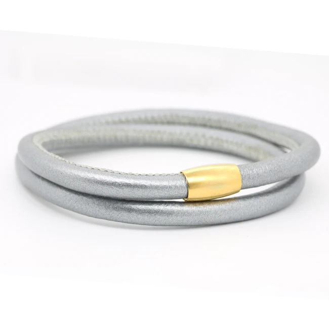 
fashion softer music show party stitch swen sheep leather bracelet men personalized bracelet wrap stainless clasp jewelry gift 