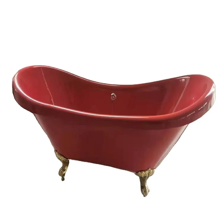 Bathroom Popular Seamless Acrylic Curve Freestanding Bathtub Surging Massage Stone Bath Tub