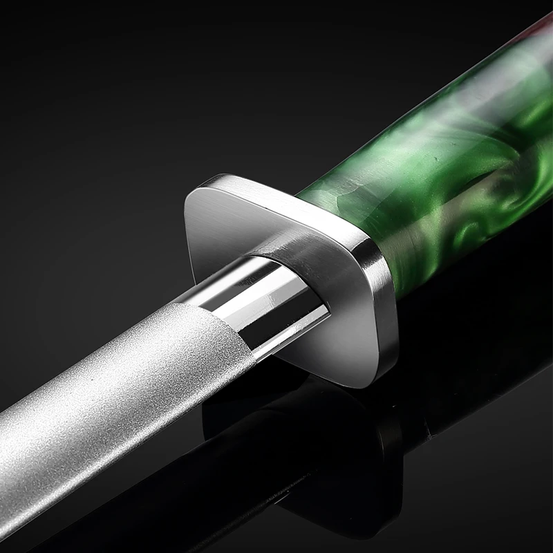 Sharpener rob for knife high carbon steel professional 8/12inch sharpener rob with red rosewood handle grinding tool