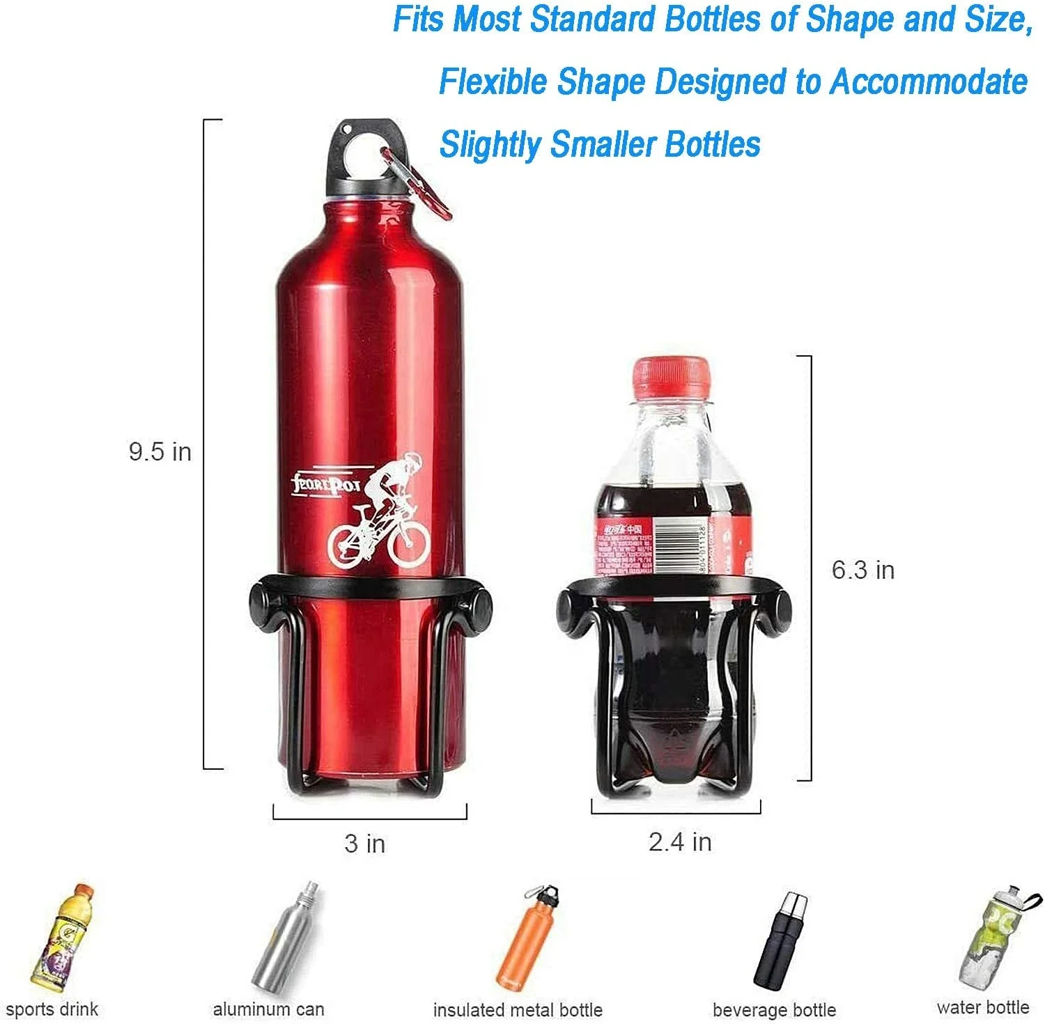  Hot Sales Bicycle Water Bottle Holder Aluminum Alloy Mountain Bike Bottles Cage Cycling Plastic