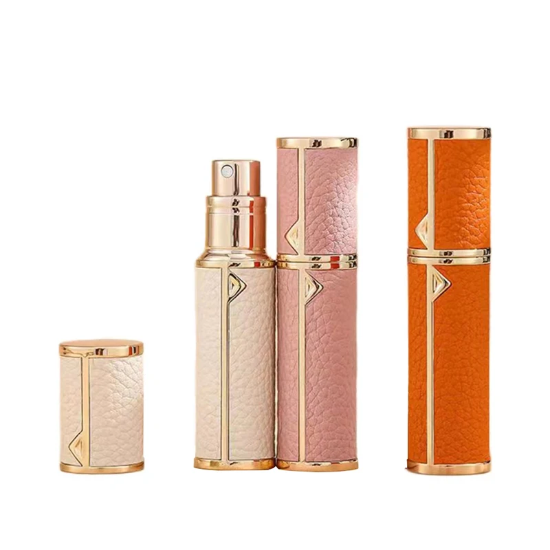 Luxury Refillable Cowhide Shell 5ML Empty Perfume Spray Bottle Travel Business Trip Unique Mini Perfume Packaging Reusable
