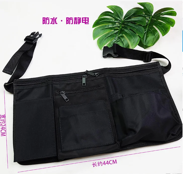 Модный фартук из 600D полиэстера для короткой талии парикмахерской с карманом на молнии