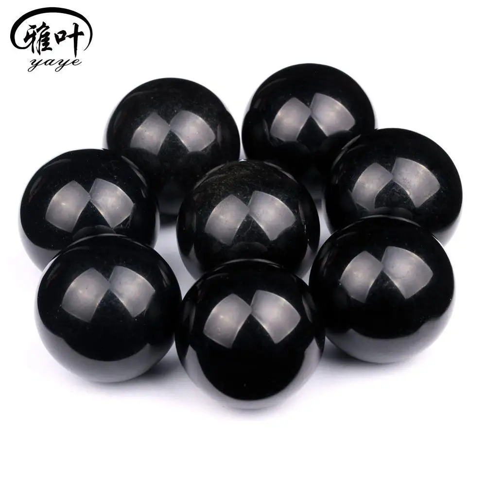 Factory Direct Sales Semi-precious Stones Black Obsidian Rutilated Quartz Crystal Ball /Sphere