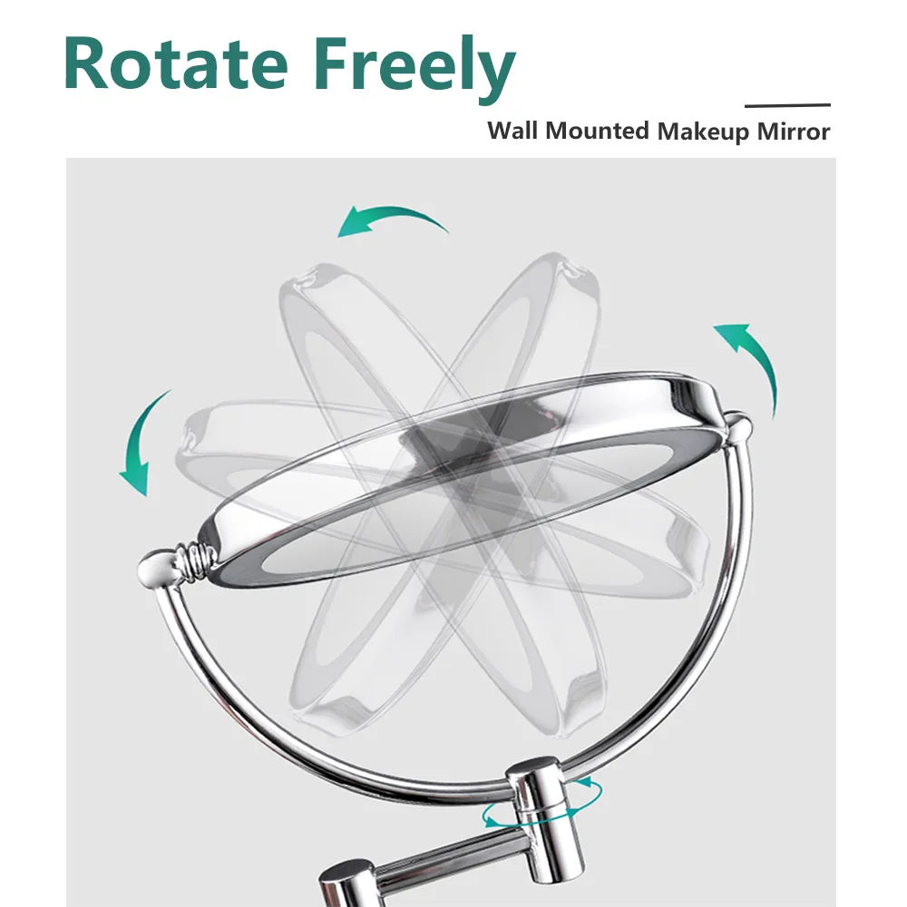 Factory Wholesale Led Cosmetic Mirror Double Sides Lighted Shower Shaving Mirror With Holder Bathroom Suction Cup Mirror