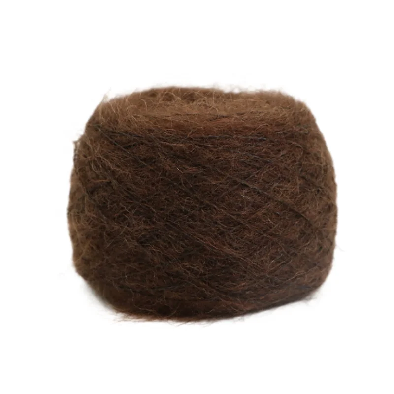 Fancy Yarn Factory Wholesale 33% Wool 33% Super Kid Mohair 28% Nylon 6% Spandex Wool Blended Yarn 12NM/1 Noble Mohair