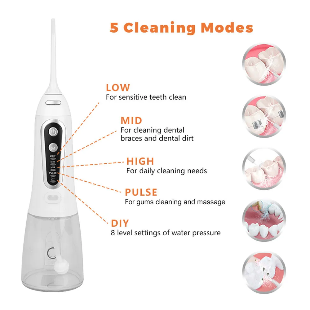 H20floss Dental Cordless Oral Irrigator Electric Toothbrush Water Jet Water Flosser For Oral Health