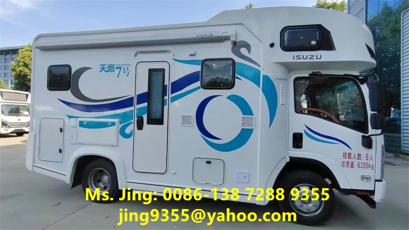 Custom Luxury Camper Van ISUZU 4x2 RV Motorhomes Mobile Touring Truck For Sale