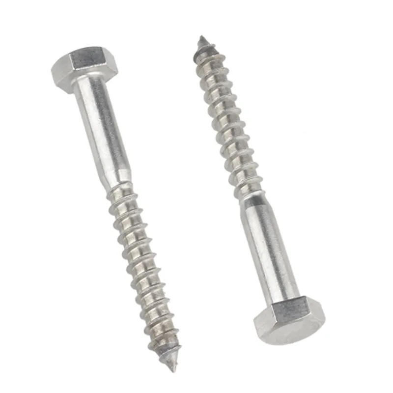 Fastener Manufacturer Stainless Steel Hexagon Head Wood Screws DIN571 A4-80 for Timber construction