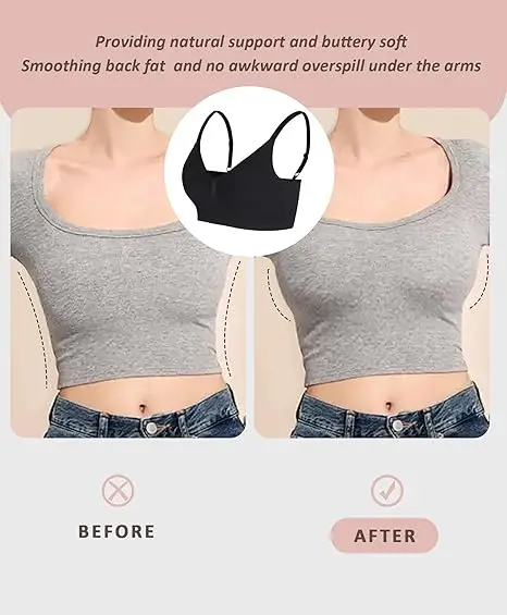 Hexin wholesale Custom Plus Size Adjustable Big Bra hide back Fat Wireless women Seamless push up bra shapewear bra for women