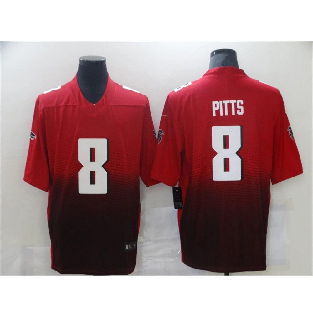 Новое поступление, высокое качество, Мужская сшитая форма для американского футбола Jones Gurley, Форма команды Атланты клуба, имя на заказ