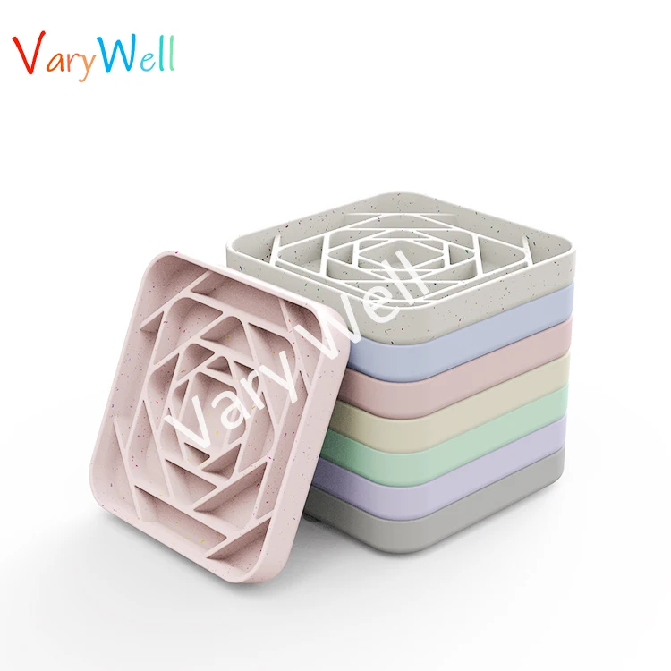 Customize Engrave logo Wall Amount Suction Cups Sky Blue Non-slip Lick Dish Slow Dog Feeding Mat Dog Paradise Silicone Lick