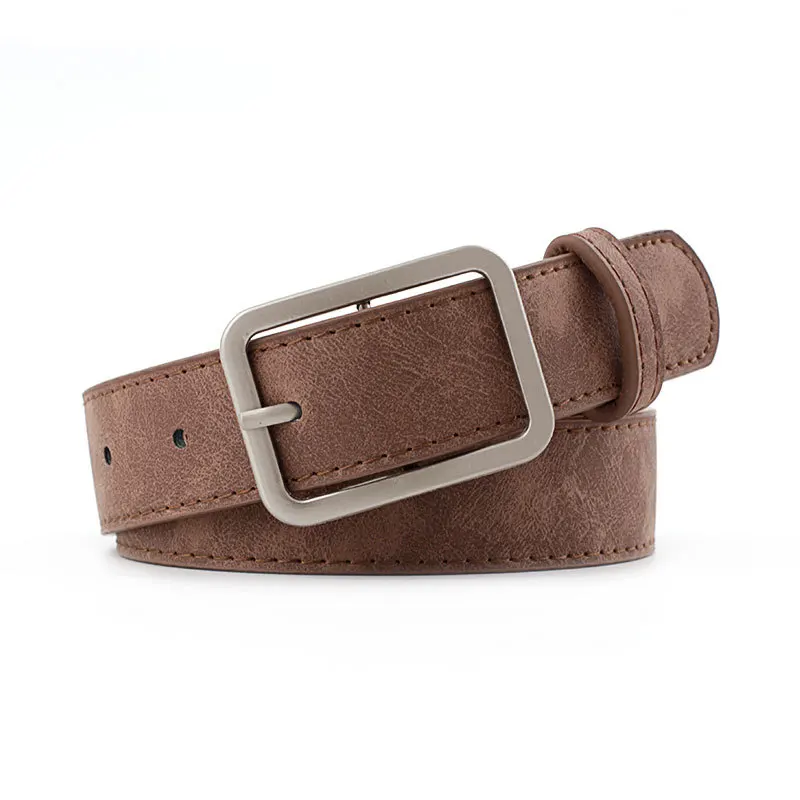 Wholesale Fashion PU Leather Lady  pin buckle Belt with Alloy Buckle