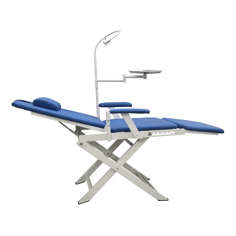 Hospital Stomatology Folding Chair Dental Equipment Simple And Portable Mechanical Dental Chair With Lamp Factories Price