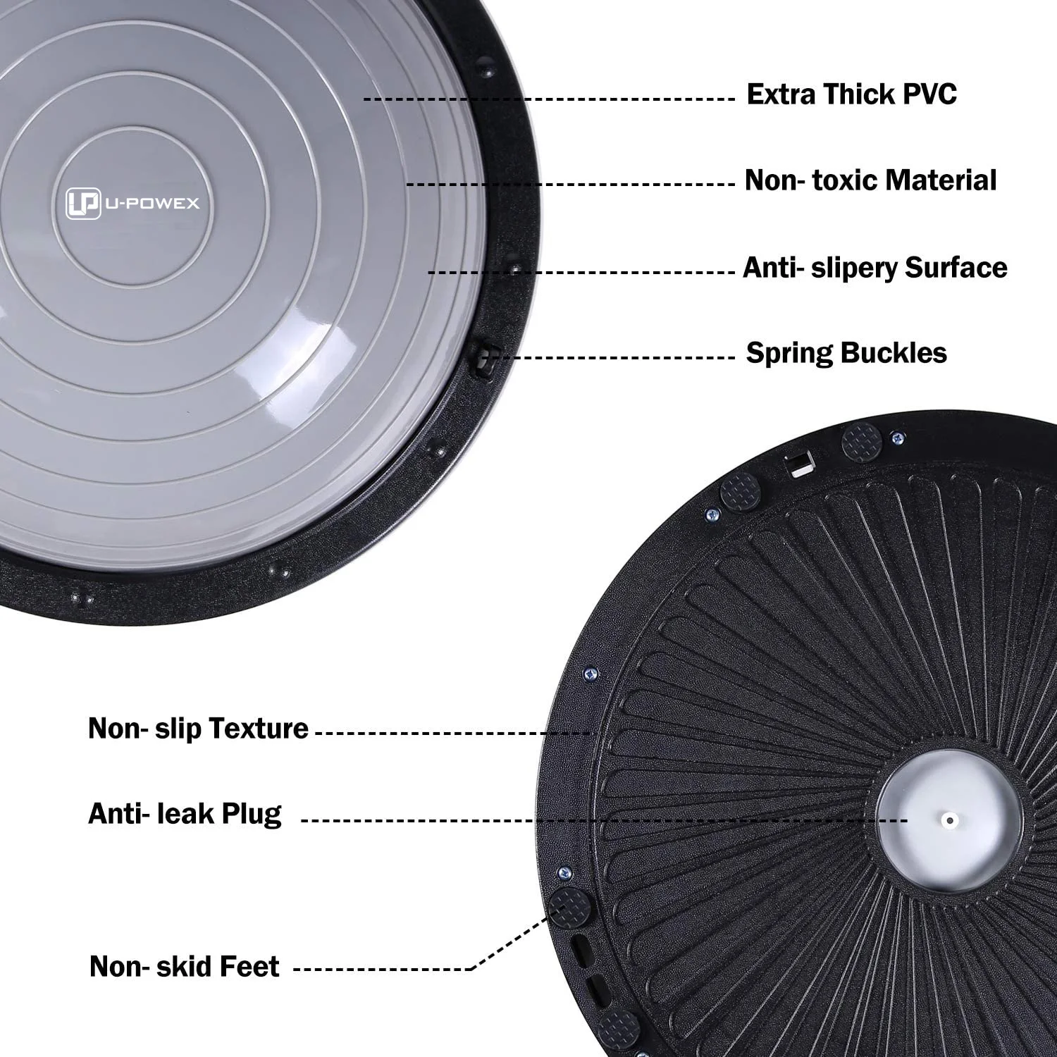 Pilates fitness colorful stability bosuing ball yoga balance half ball