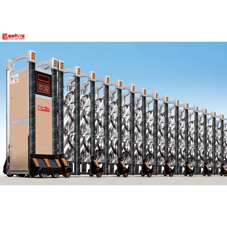 electric automatic stainless steel driveway folding gate door retractable sliding welded gate design safety folding door