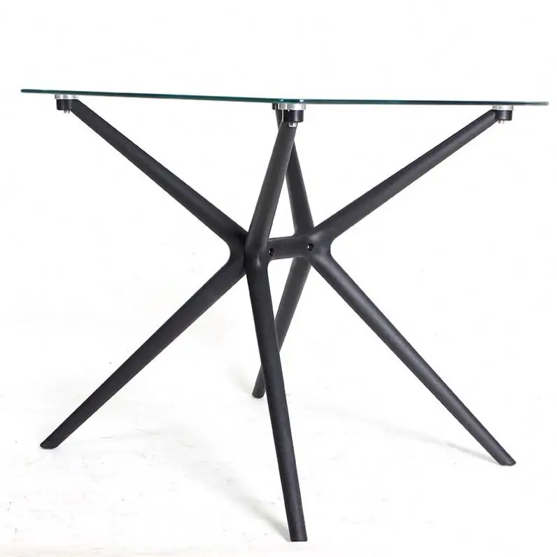 Бесплатный образец, Обеденная Мебель, стеклянный стол, дешевый обеденный стол с пластиковой рамкой, распродажа