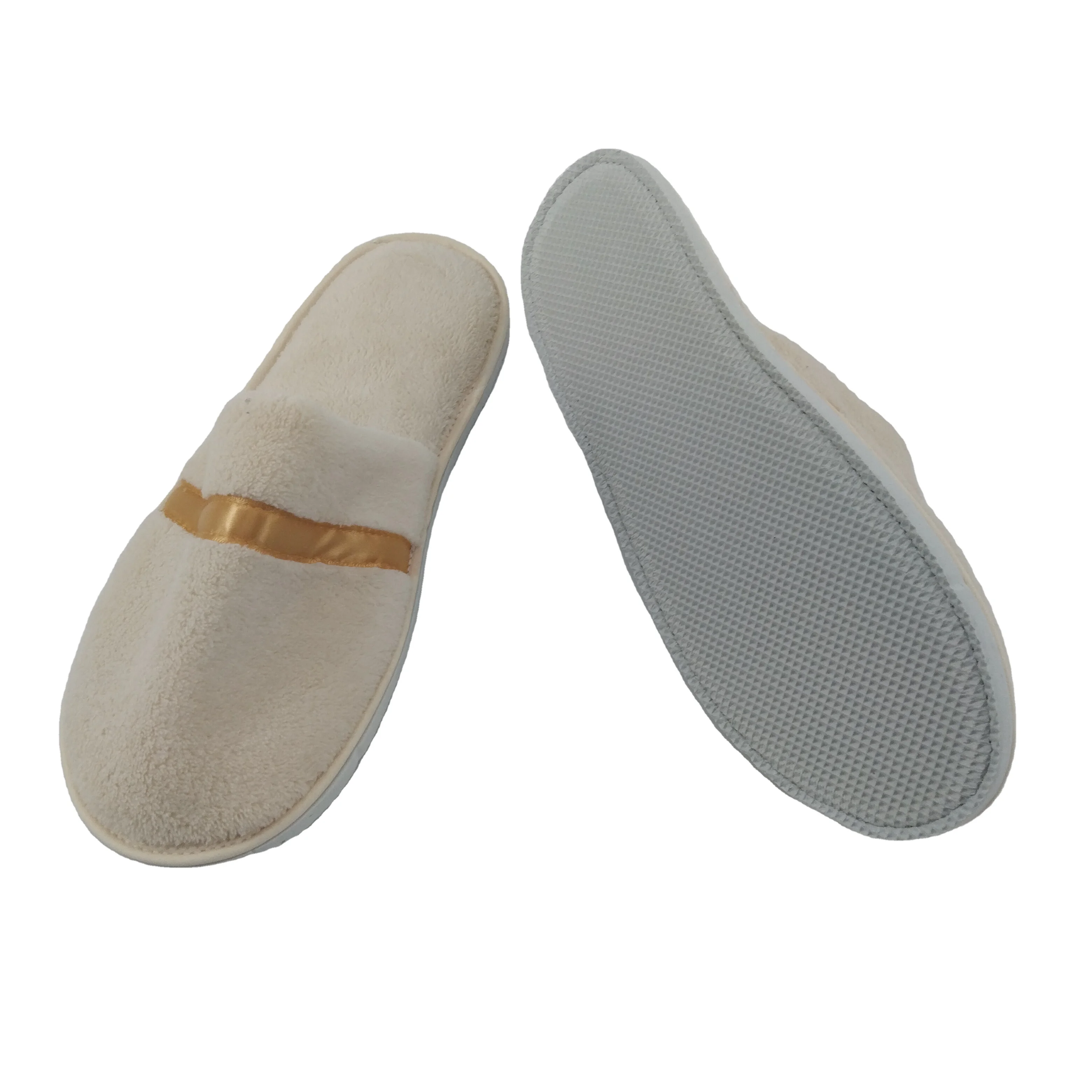 High Quality Soft Coral Velvet Closed Toe Slippers Customer Logo Soft Coral Fleece Disposable Hotel Slippers