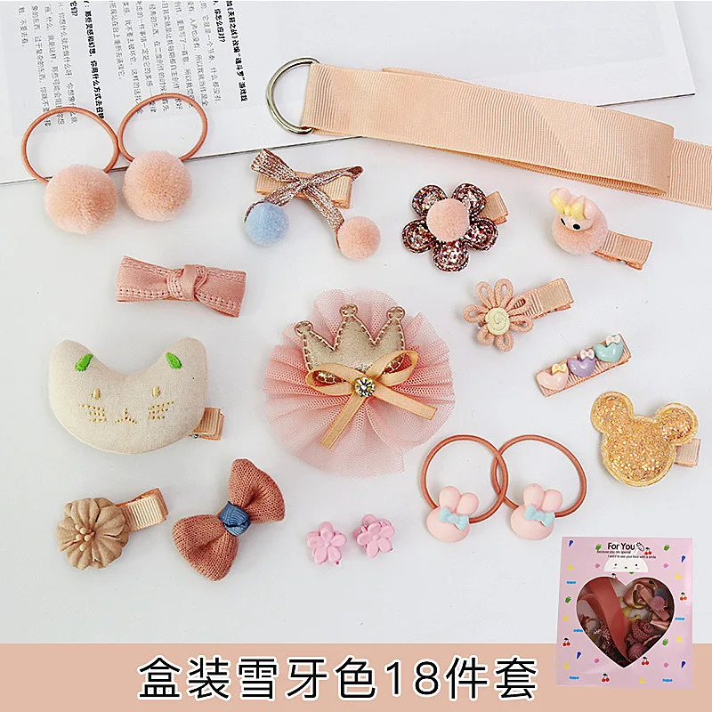 Hair clip set Cute Hair Accessories Girl cartoon headwear Bow Flower animal Hairpin hair ring Elastic Headdresss