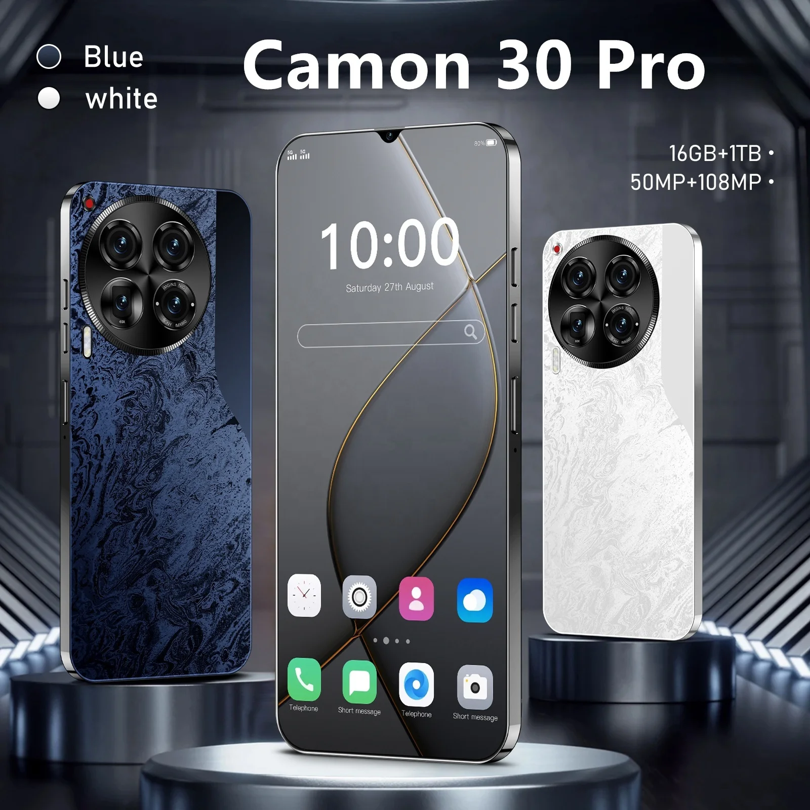 Camon 30 pro 7.3 inch largescreen mobile phone 16GB+1TB Android 14 smartphone HD camera smartphone Factory wholesale price