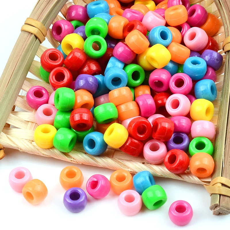 Wholesale Mixed Color pony beads Acrylic Beads  kids beads for hair