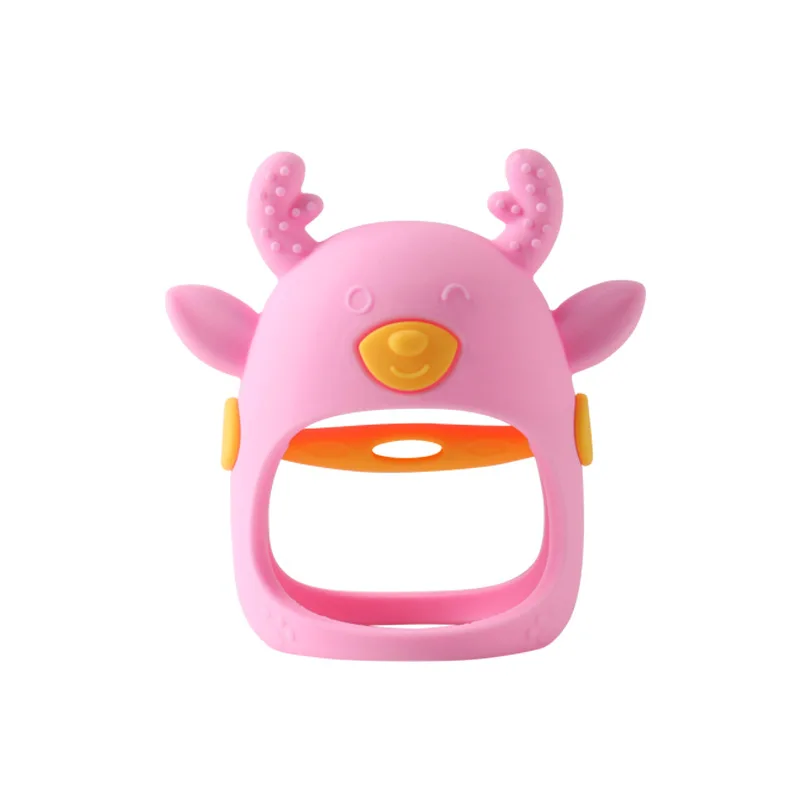 Colorful Food Grade Silicone Animal Deer Shape Baby Teether Multifunction High Quality Safe Material Baby Teether