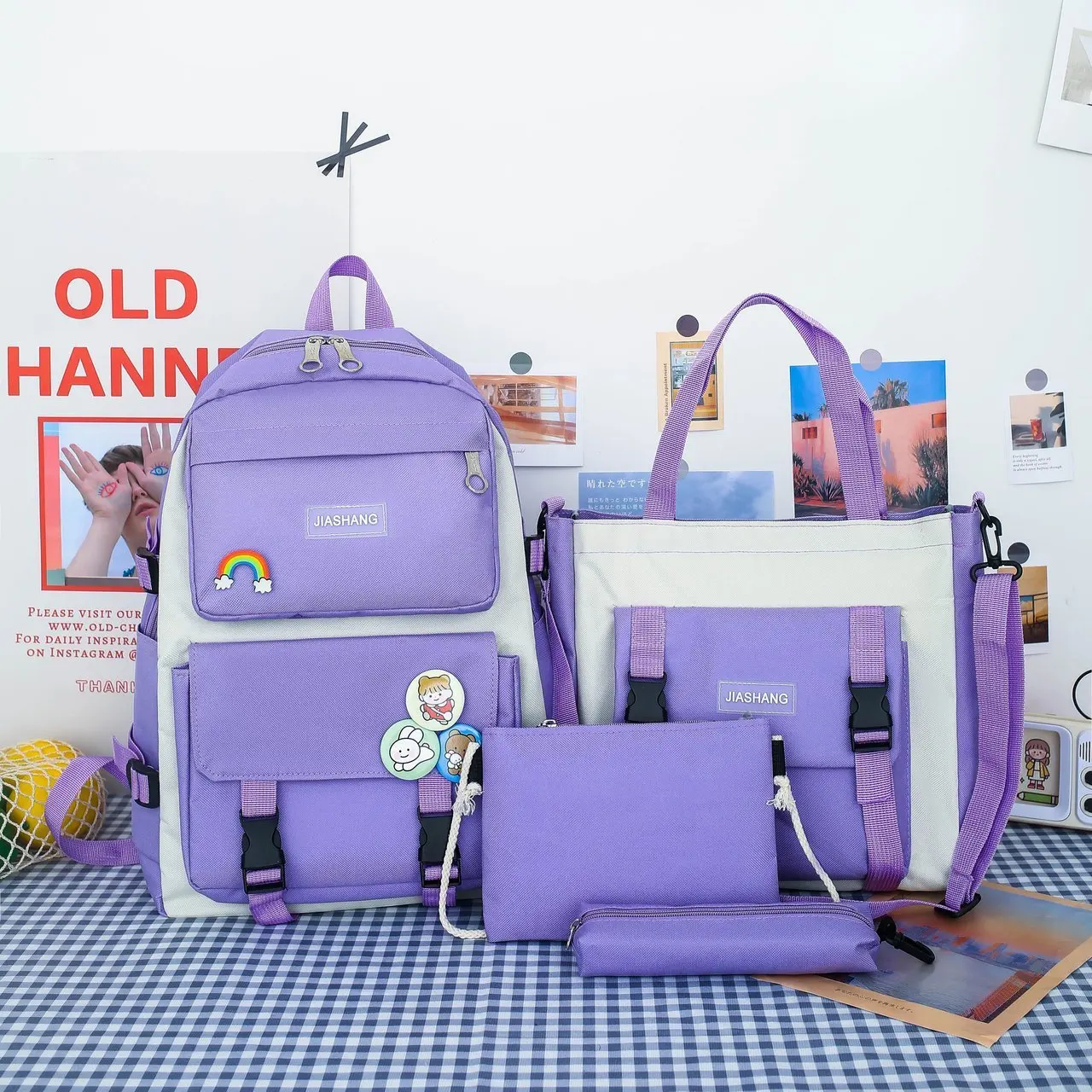 2024 Factory Wholesale School Backpack Set of 4 pcs High Middle Students School Bag sets Hot Selling Girls Large School Bag