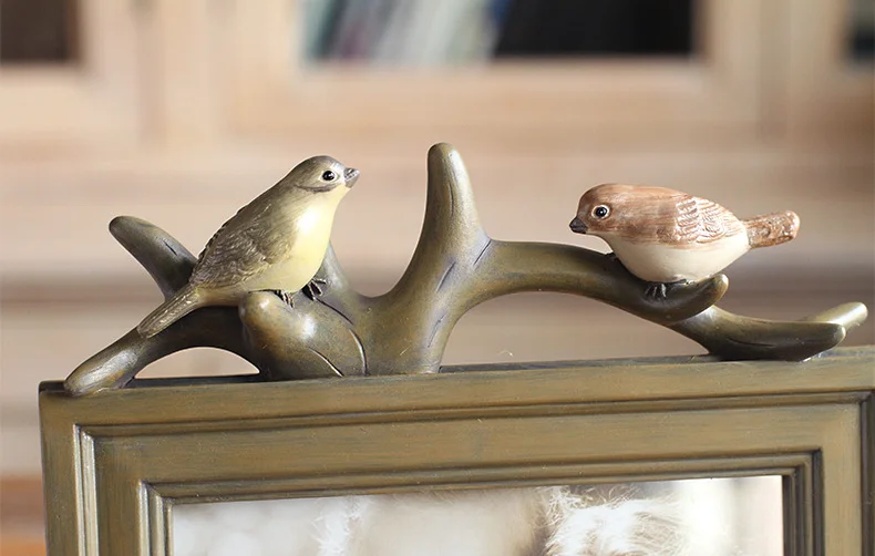 Креативная фоторамка «Птица на ветке» из смолы, белая/коричневая, рамка для фотографий, домашний декор, 5 дюймов, 6 дюймов, 7 дюймов, 8 дюймов