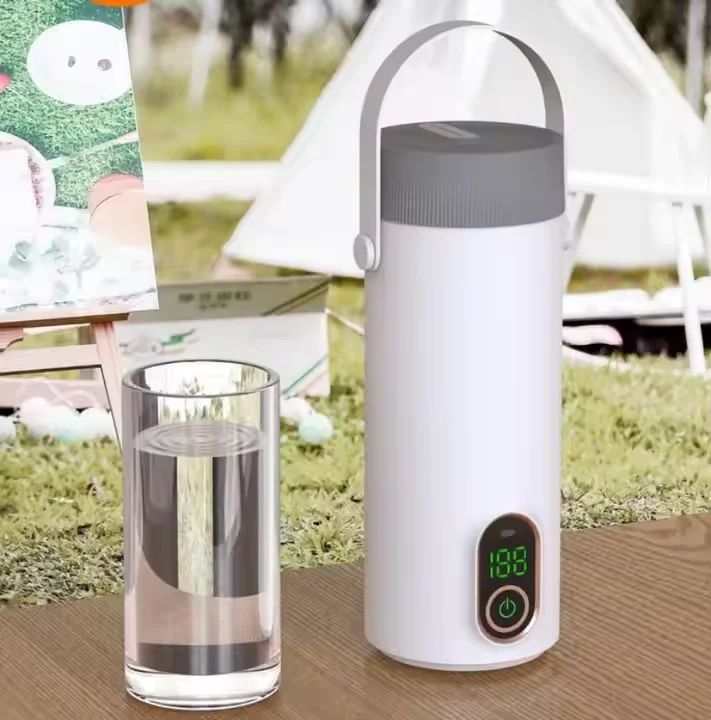 Travel Electric Kettle Stainless Steel Portable Kettle for Water Tea Coffee 4 Temperature Control Water Boiler Heated Travel Mug