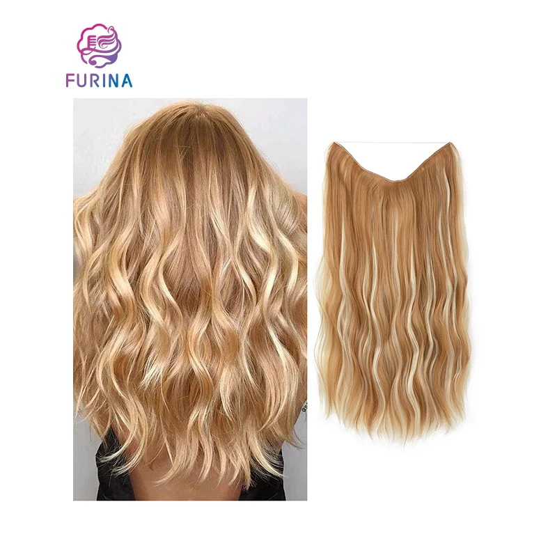 Wholesale 16 inch 20 inch water wave hair weft weave hair curly micro ring loop synthetic hair extension bundle for women
