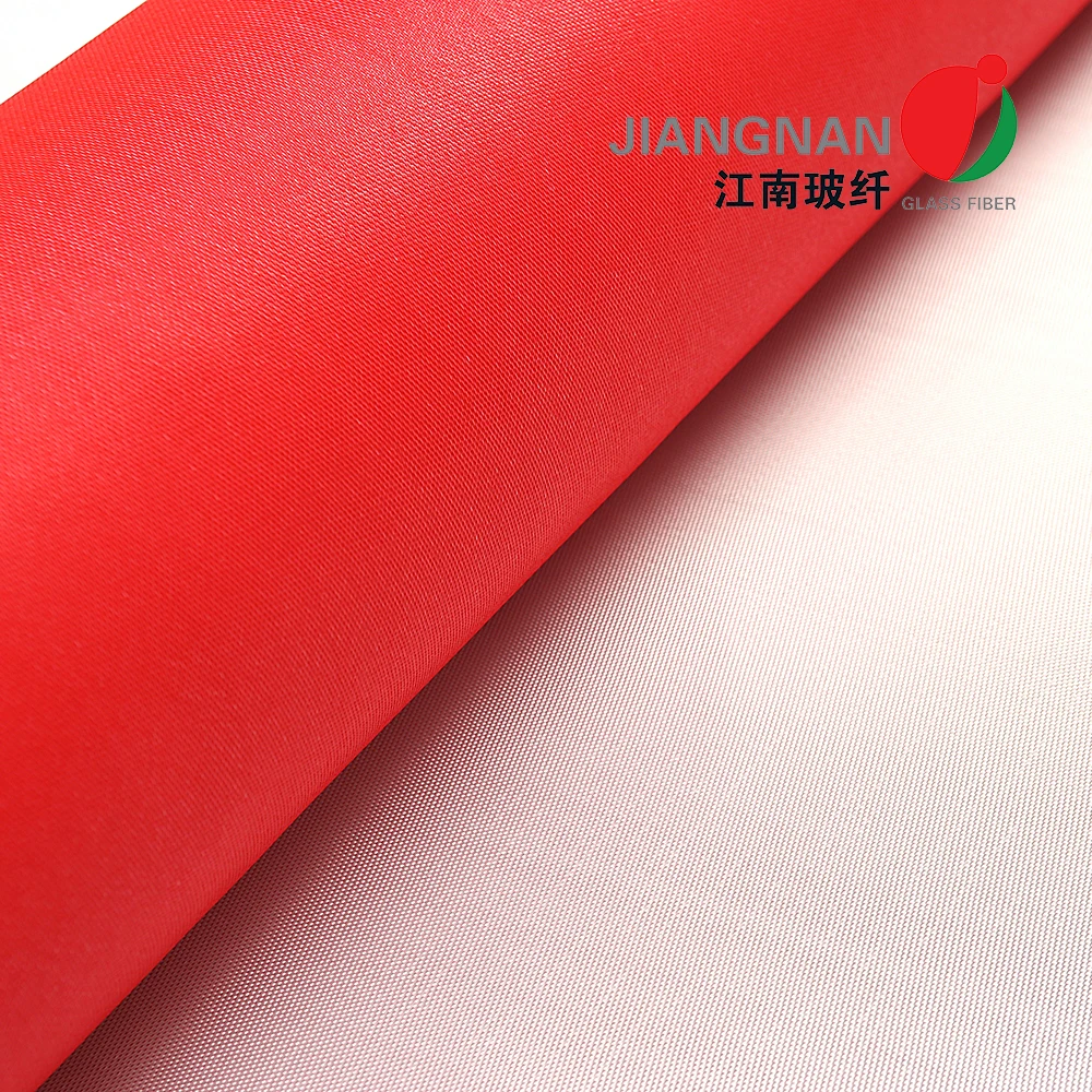 Red polyurethane (pu) /silicone rubber/acrylic waterproofing coating fiberglass fabric for smoke and fire curtain