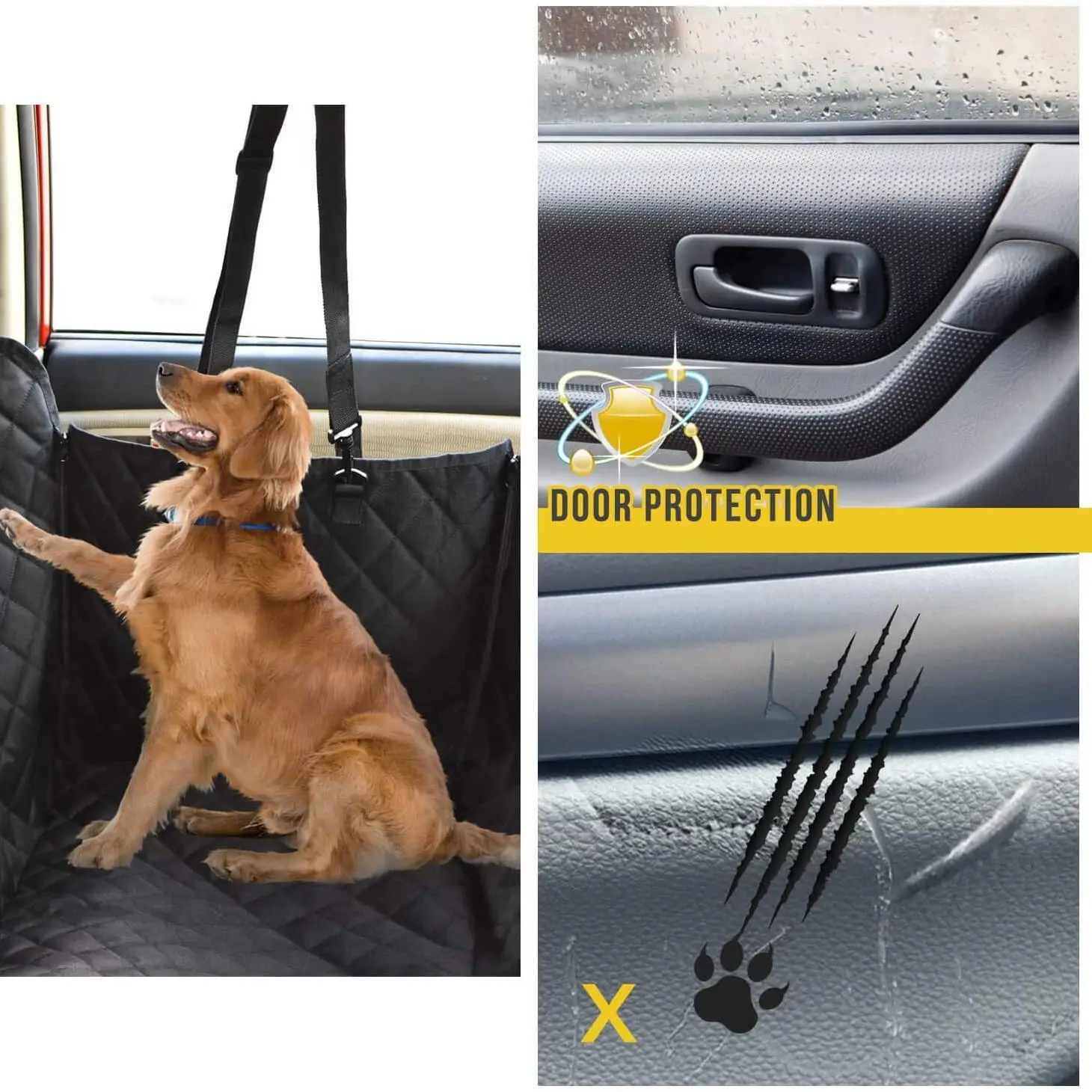Car seat cushion waterproof and anti-bite car protection pad suitable for sedan SUV car pet back seat protection pad