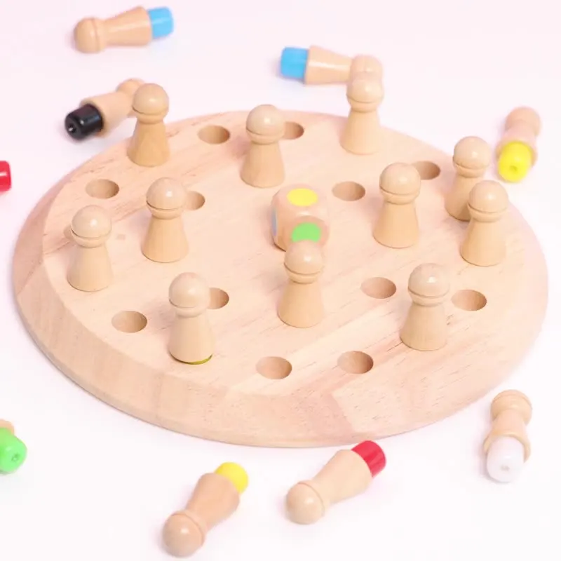 Montessori Kid Toys Baby Wood Memory Developing Compete Chess Learning Educational Preschool Training