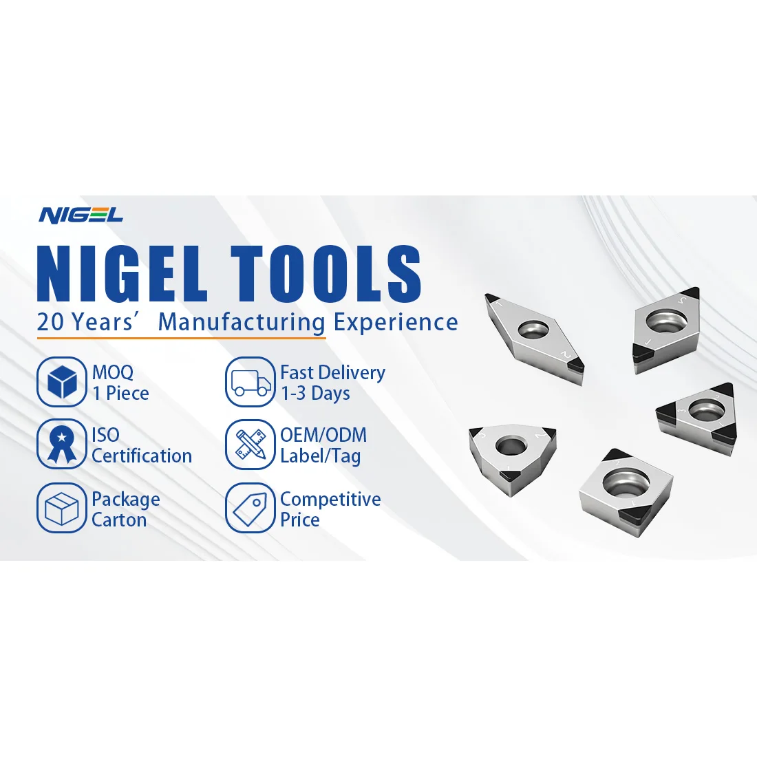 Nigel best selling high accuracy turning tools hardcarbide CNC turning insert PCBN CBN inserts diamond Inserts DCGW11T304