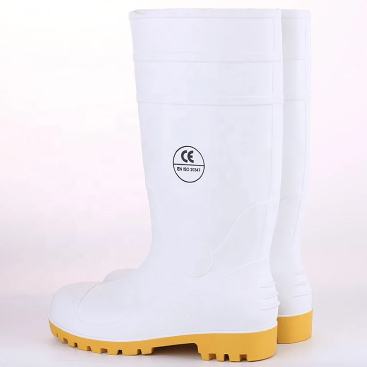 Steel Toe Durable PVC Wellington Polyester S5  Resistant Safety Work Rain Boots