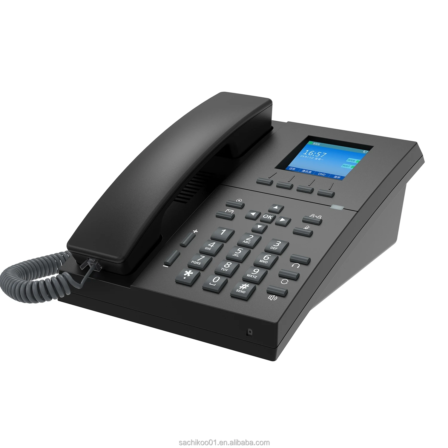 Sachikoo New 2 SIP Accounts 2.4 inch Backlit Color Screen SIP Telephone IP Phone with POE Power