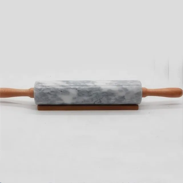 Baking Pastry Pizza Dough Roller Fondant Cookie Pie Crust Pasta Bakery Roller Pin Black Marble Rolling Pin