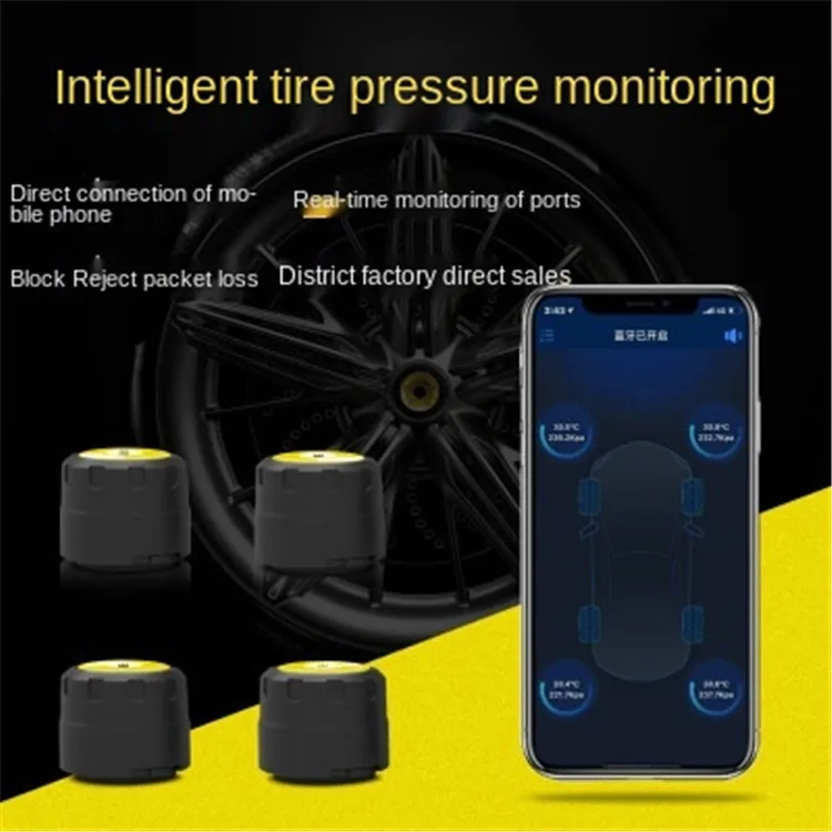 Bt 5.0 external tire pressure TPMS tire pressure monitor mobile phone Bt app tire pressure detection