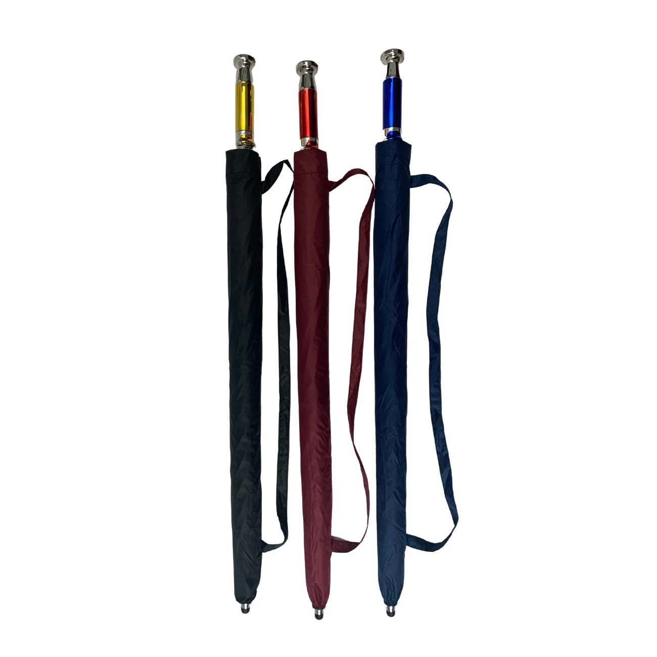 56 inch wind resistant sun protection plastic sleeve covered golf umbrella auto open Custom brand double canopy windproof