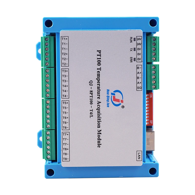 Huaqingjun 8-канальный PT100 модуль сбора MODBUS RTU/TCP протокол тепловое сопротивление для PT100 RTD