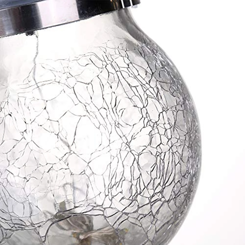  New product outdoor Solar Decoration charging Hemp Rope Crackle Bottle Glass Jar crack lamp for Eaves