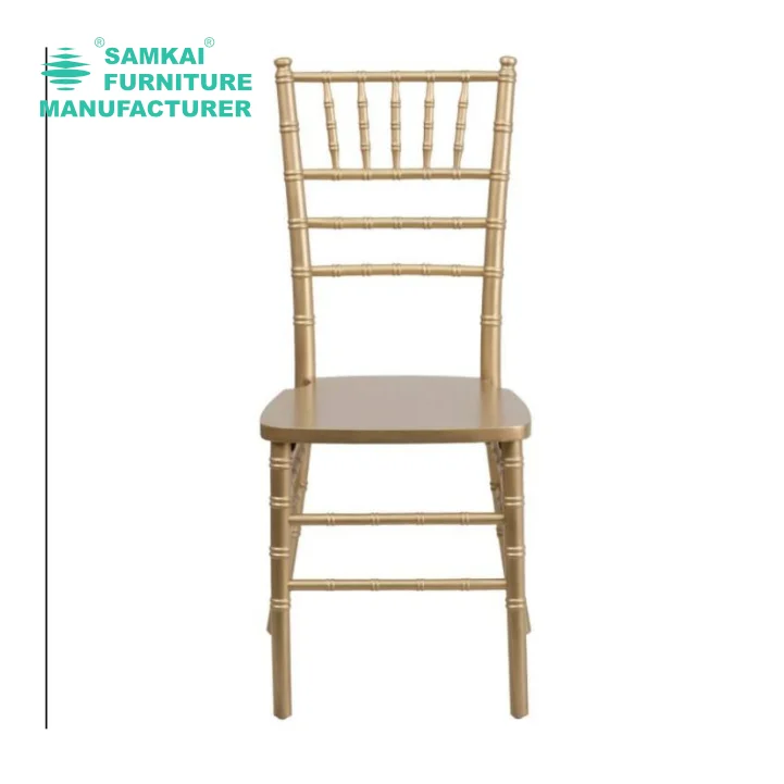 SK-YHY-A002 Premium Gold Finish Chiavari Steel Banquet Chairs Elegant Design Stackable Event Seating USA Wedding Venue Furniture