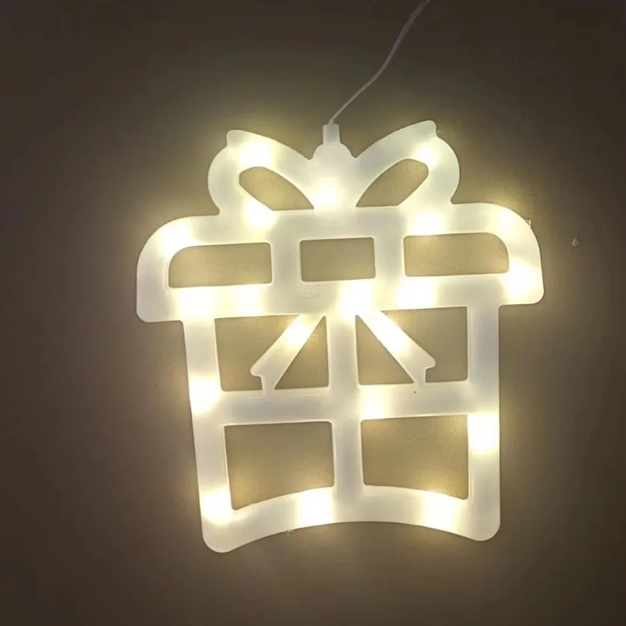 2024 Christmas LED Light String Window Shopping Mall Window Decoration Santa Claus Snowman Colorful Suction Cup Light