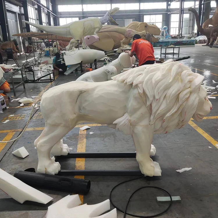 Theme Park Life Size Realistic Animatronic Animal Realistic Lion Model