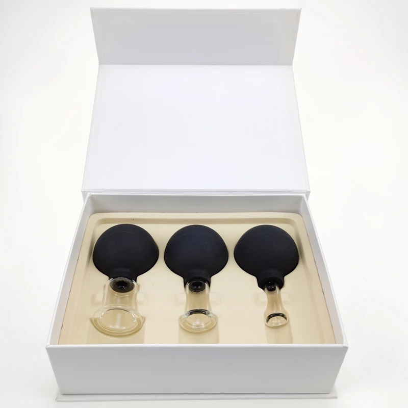 New Arrival! Set of 3 anti cellulite cup vacuum cupping massage facial suction cups therapy set facial massage plus