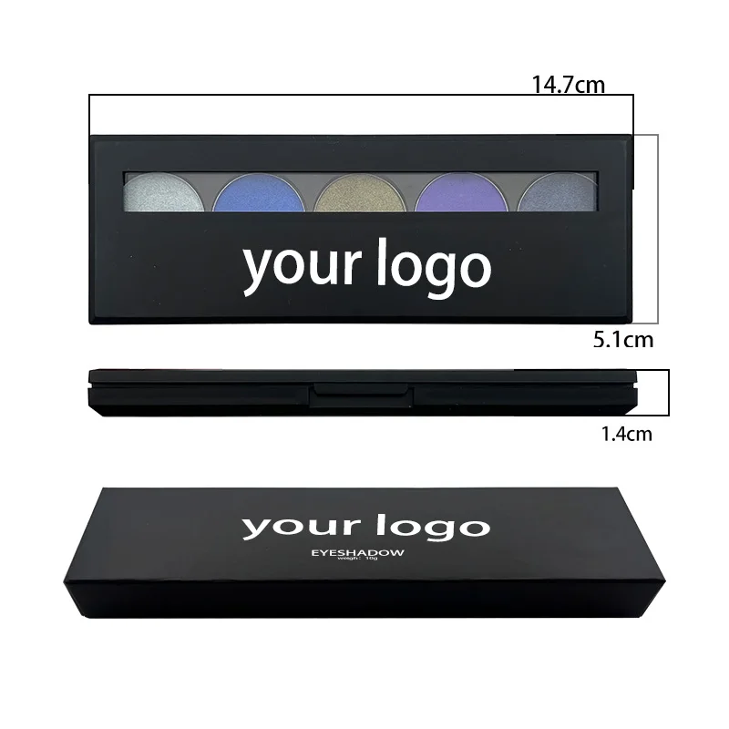 OEM/ODM Vegan 5 Colors Eyeshadow Palette High Pigment Customized Colors Eye Shadow With Private Label