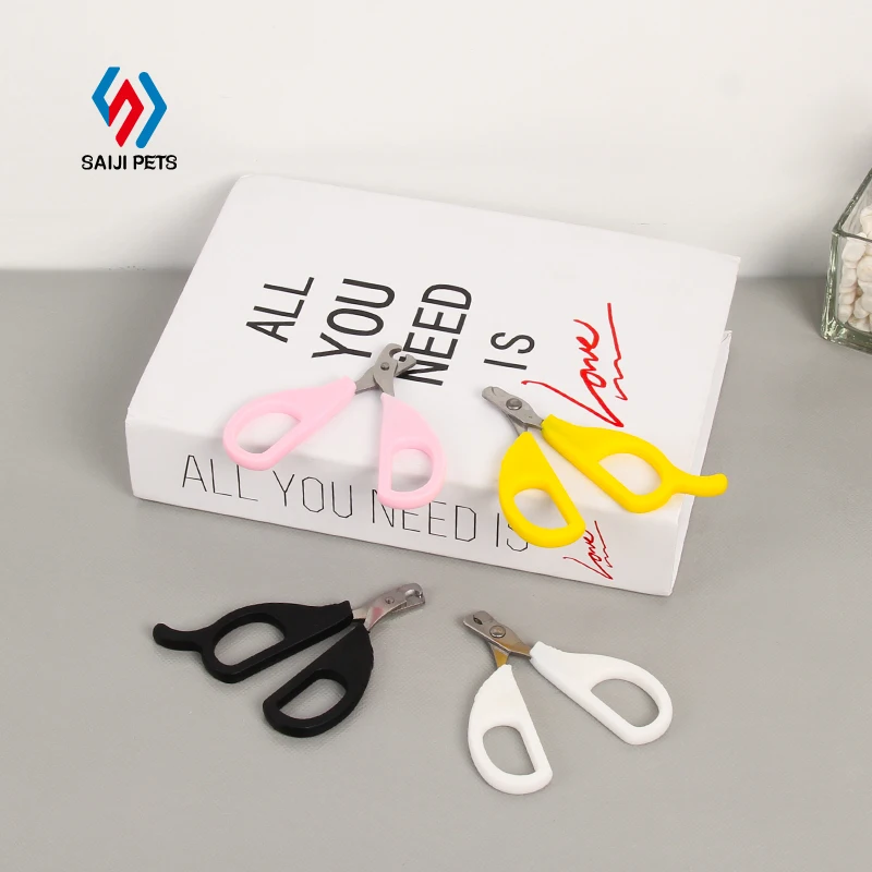 Saiji wholesale manufacturer stainless steel pet cleaning claw scissor small large cats dogs grooming nail clippers