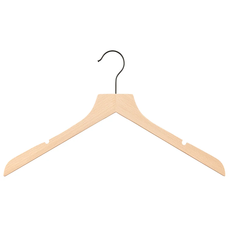 KINDOME New Arrival Custom LOGO Ultra Slim Design Ultra Thin Design Space Saving Oak Wooden Clothes Hangers