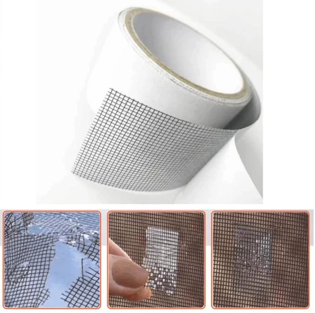 High Quality Waterproof Custom Self-adhesive Window Screening repair tape Anti-Insect Mosquito Fiberglass Mesh Repair Tape
